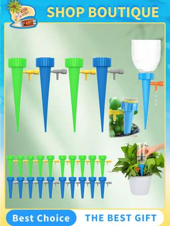 1/6/10-Piece Automatic Watering Device With Adjustable Slow-Release Control Valve Switch For Home And Marine Gardening, Plant Sprayer, Gardening Supplies, Garden Drip Irrigation Device, Drip Irrigation Control System, Adjustable Plant And Flower Automatic Watering Device Accessories