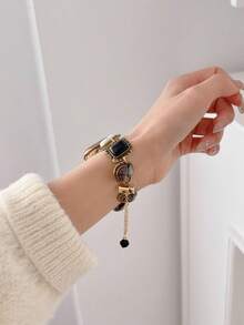 1 Stück Vintage farbiger Edelstein geometrischer Retro-Stil Armband kompatibel mit Apple Watch 38/40/41/42/44/45/46/49mm, geeignet für Apple Watch Series Ultra/SE/11/10/9/8/7/6/5/4/3/2/1 (nur Armband, Uhr und Gehäuse nicht enthalten), Herbst/Winter