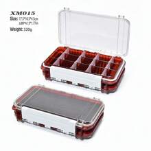 Wasserdichte Angeltackle Box mit doppelseitiger Köder-/Köderbox, Aufbewahrungsbox für Fischerhaken, Karpfen- und Fliegenfischerzubehör