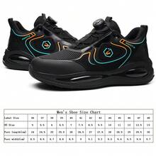 Steel Toe Work Shoes For Men - Slip-On Work Sneakers With Kevlar Midsole, Lightweight Cushioned TPU Sole, Anti-Slip & Puncture Resistant, Lazy Button Design For All-Season Wear - Màu xanh đậm - Xem 2