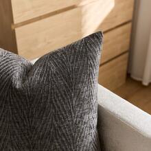 1 件深灰色（不含内衬）复古 3D 叶纹理抱枕套，复古简约农舍雪尼尔植物叶纹理柔软厚靠垫套，适合家庭、节日礼物、沙发、床、客厅、餐椅、汽车、装饰枕头，所有季节 - 深灰色 - 查看 5