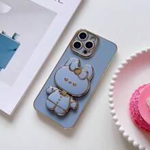 Cute Rabbit Cartoon Phone Case, With Lanyard And Makeup Mirror Stand, Compatible With IPhone 6/7/8/X/XS/XR/11/12/13/14/15/16, Galaxy S22/23/24/S25, A04/05/06/A14/A15/A16/A24/A25/A34, Compatible With Redmi Note 7/8/9/10/11/12/13, Compatible With Redmi 9/10/12/13C, Compatible With OPPO, Compatible With MOTO, Compatible With Honor, Compatible With HW, Compatible With Realme, Compatible With Reno 7 - Shock-Proof TPU Outer Shell (6.6ft Drop), With Stand Function.
