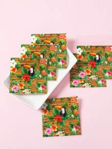 50/100 Stücke Selbstverschließende Süßigkeitenverpackung im Hawaii-Stil, Geschenktüte mit Hawaii-Vogel- und tropischem Blumenmuster, Geschenkverpackung, Hawaii-Party, Snack-/Keksverpackung, Süßigkeitenverpackung, Hawaii-Party-Deko, Sommer-Party-Deko, Geburtstagsdekoration, Bridal-Shower-Gastgeschenke, Feiertags-Party-Bedarf