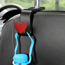 2 piezas Ganchos creativos con forma de corazón para reposacabezas de coche, organizadores de almacenamiento para el coche para colgar bolsas, carteras, bolsas de la compra, paraguas