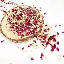 1 pieza/30g Mezcla natural de pétalos de rosa y flores de jazmín secas, adecuado para decoración interior, aromatizante de armario, elaboración de velas DIY, decoraciones de boda y talla grande, regalos de cumpleaños de verano, decoración de habitación, útiles escolares