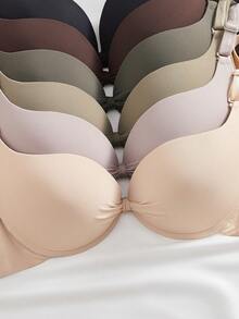 6PCS Women's Comfortable Multicolour Casual Wired Soft Cup Bralette Lingerie Underwear Bra - Multicolor - View 10