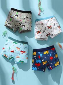 8-Pack Cartoon Dinosaur Print Boys Cotton Boxers Big Boy Little Boy Soft Boxers Four Seasons Comfort
