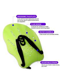 1 Pair Unisex Swim Training Hand Paddles, Adjustable Silicone Straps Swimming Training Hand Flippers, Snorkeling Diving Gloves, Fins, Sports Silicone Palm Accelerated Water Paddle Equipment, Beach Essentials, Beach Accessories, Pool Float
