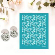 Clay Silk Screen Printing Stencils, Small Flower/Branch/Leaf Pattern, Polymer Screen For Handmade Crafts, Earring Making, Scrapbooking & Stamping - Multicolor - View 29