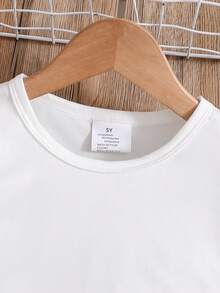 2件套女童字母标语粉色蝴蝶结印花圆领连衣裙，夏季 - 彩色 - 查看 4