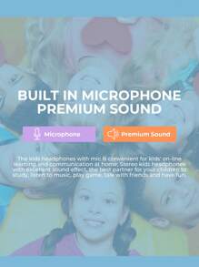 havit Słuchawki dla dzieci z portem udostępniania, bezprzewodowe słuchawki dla dzieci, poziom głośności chroniący słuch 85 dB, przyjazne dla skóry słuchawki nauszne z wbudowanym mikrofonem do iPada/tabletu/samolotu, niebieskie, czas odtwarzania 18 godzin