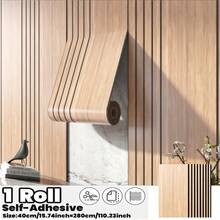 1 卷全新设计自粘式 3D 木纹墙板 - 加厚、耐磨、木纹墙贴、易于安装、适合 DIY 项目、适用于客厅、卧室、厨房、浴室和其他室内墙面装饰、可水洗 - 彩色 - 查看 11