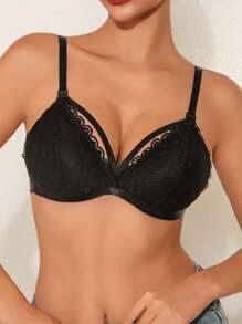 حمالة صدر للأمهات أثناء الحمل مريحة من الدانتيل مع أربطة رفيعة