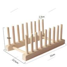 2025 DIY Locker Bamboo Drain Rack Wooden Plate Rack Dish Rack Kitchen Organizer For Plates/Cutting Boards/Plates/Cups/Pot Lid