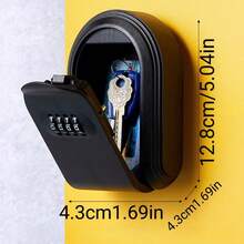 1 pieza Caja fuerte de llave de combinación de 4 dígitos montada en la pared, totalmente de plástico, resistente, a prueba de intemperie para exterior, para guardar llaves del hogar, auto y oficina (universal) - Multicolor - Ver 13