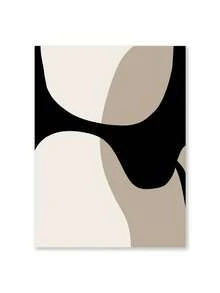 1pc Modern Minimalist Neutral Gallery Wall Art Black And Beige Abstract Art Canvas Painting Nordic Simple Bedroom Frameless Wall Art Holiday & Birthday Gift, Office Decoration Arranged Artwork Optional Frame ,Wall Art With Frame - Multicolor - View 12
