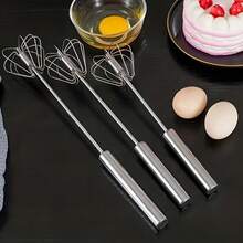 Egg Beater Kitchen Tool Cake Stick Stainless Steel Multi-Functional Egg Beater And Milk Frother - Manual Mixer For Baking, Eggs, And Cream - Essential Kitchen Gadget - 1pcs Semi-automatic Egg Beater - View 5