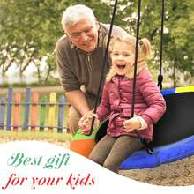 Swing Sets For Backyard, Heavy-Duty Swing And Slide Set, 440lbs 5 In 1 Outdoor Swing Set With Slide, Saucer Swing, Swing Seat, Soccer Goals And Basketball Hoop, Outdoor Playset Suitable For Kids - Nhiều màu - Xem 11