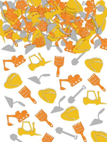 Tischdekorationen im Baufahrzeug-Thema, Bulldozer Konfetti zum Verstreuen, Geburtstagsdekoration, Dekorationen für Baustellenthemen Party