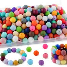 50 pezzi/100 pezzi, Assortimento di perline, perline in silicone di colore solido da 9mm/12mm/15mm, in vari colori, perline decorative, adatte per braccialetti fai-da-te, penne con perline, ecc.