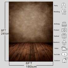Brown Retro Photography Background, Brown Wooden Floor Background Design, Decorative Portrait Photography Background, Retro Theme Photography Background, Portrait Photography Background, Vinyl Material - Type a - View 5