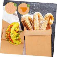 1 Set/100 Pcs Mini Kraft Paper Bags Durable Brown Paper Bags Small Cookie Party Gift Bags, Pastry Bread Paper Bags, Disposable Lunch Box Takeaway Packaging Kraft Paper, Nut Food Packaging Bags