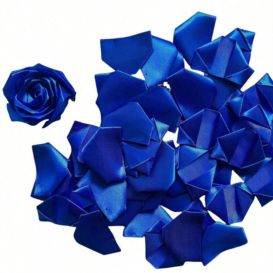 300 片预制缎带玫瑰花瓣半成品，适用于永生玫瑰 DIY 永久花束，永生花艺，玫瑰花瓣缎带花瓣，适用于结婚周年纪念日生日母亲节