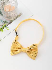 1pc Men's Fashionable Solid Color Sequins Formal Bow Tie, Suitable For Business, Student Events, Stage Performance, Hosting, Party, Graduation Photo Accessory