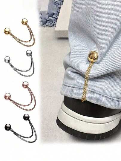 无缝防滑金属裤腿夹，适用于裤腿和渔夫帽 - 安装简便，牢固贴合，多种颜色可选，裤腿固定器，裤脚夹，裤脚收紧器，T恤下摆缩短器，磁性设计，无需缝纫