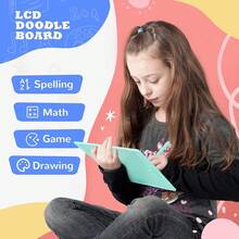 1个8.5英寸液晶手写板，彩色屏幕绘图板，可擦写可重复使用，适合3-6岁男孩女孩学习和教育，生日礼物 - 黑色 - 查看 7