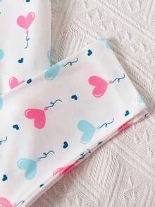 10pcs/Set Baby Girls Casual Long Sleeve T-Shirt And Pants, Cute Sweet Heart & Letter Printed Stretchy Pullover Top And Trousers Set, Suitable As Underclothes Or Standalone Wear For Baby Girl In Spring/Autumn - Green - View 8