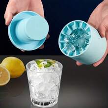 1 Pc Pink Silicone Portable Ice Mold, Easy Release Silicone Ice Cube Mold, Holds Up Pinch Cup Ice Bucket Circular Silicone Ice Cube Mold Ice Storage Box Easy To Peel Off Ice Maker Cylinder Ice Making Machine