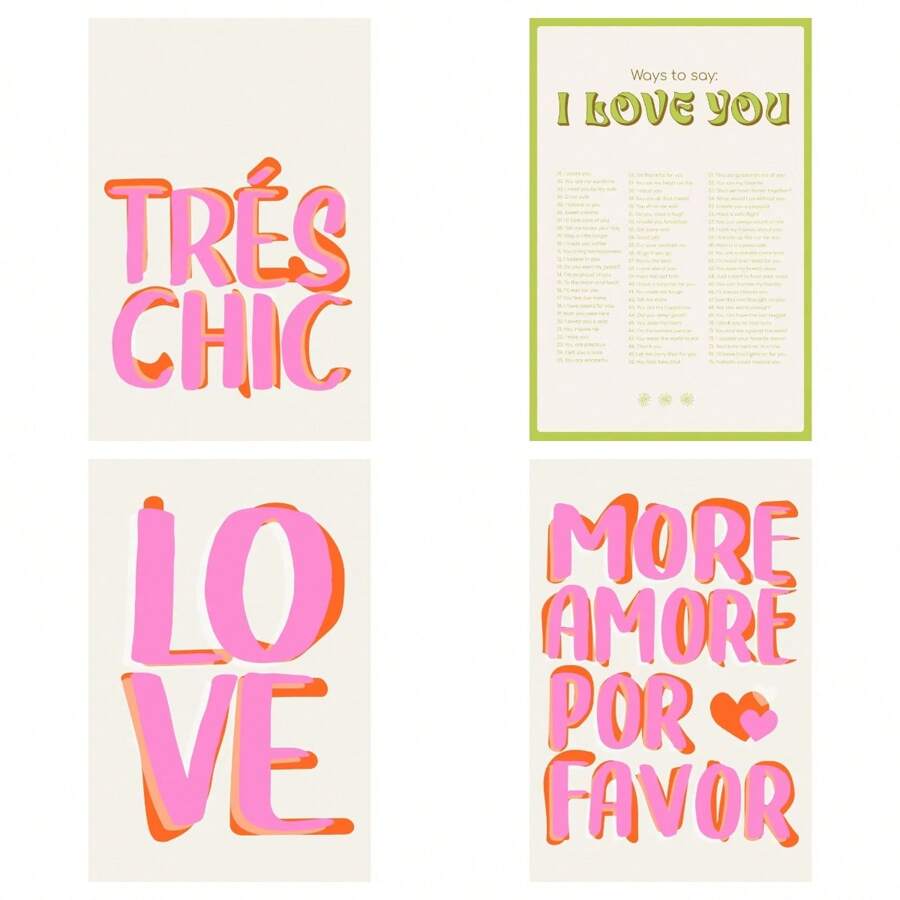 1 pieza Lienzo de pintura de pared con cita colorida y ecléctica "talla grande amor por favor" rosa sobre amor para decoración del salón, opcional con marco