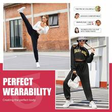 Paquete de 3 pantalones de chándal con bolsillos para mujer - Pantalones deportivos de cintura alta talla grande para yoga, entrenamiento y ocio - Gris Claro - Ver 9