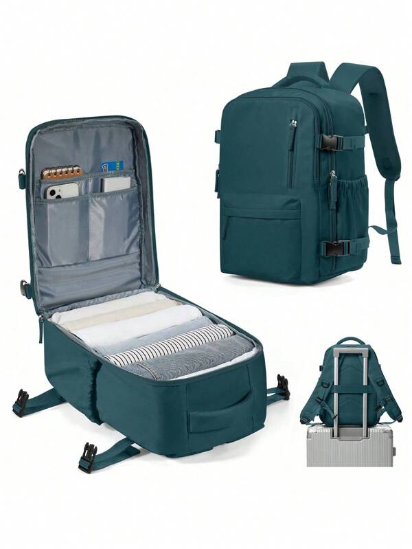 Mochila de mano, mochila de viaje aprobada para vuelos de gran capacidad, mochila de excursionismo impermeable de tela de nailon para computadora portátil, para viajes, campamentos y excursiones, para hombres y mujeres, regalo para mamá, papá, hija, amigo, regalo del Día de Año Nuevo, regalo del Día de San Valentín, accesorios de viaje
