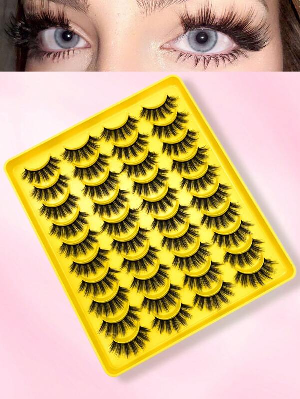 20 زوج من رموش عينين طبيعية ناعمة وخفيفة ذات شكل فني ، رموش زائفة ثلاثية الأبعاد ذات حجم كثيف طبيعي واضح ،رموش خفيفة زائفة طويلة للتزيين والماكياج ،رموش مصنوعة يدويا