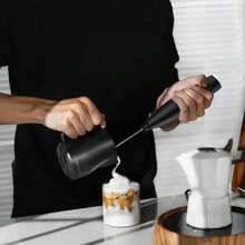 Feizsmile Espumador de leche eléctrico portátil recargable por USB con varillas de acero inoxidable, fabricador de espuma ajustable a 3 velocidades para café, latte, capuchino, chocolate caliente, matcha, huevo