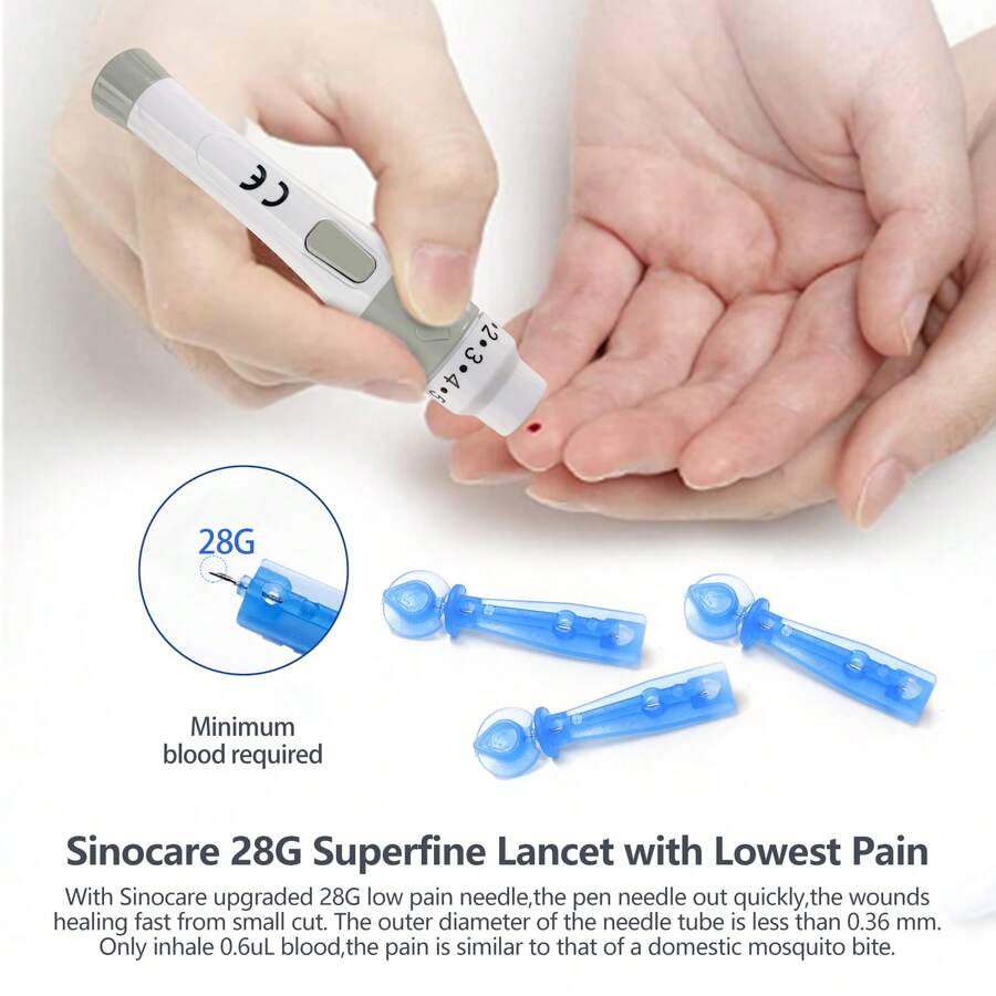 Sinocare Accu2 Blood Glucose Monitor Fullset In Mmol/L With 100 Test Strips - KIT With 100 Strips - View 1