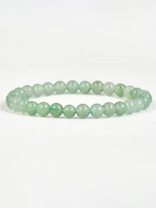天然绿玉手链，治愈水晶瑜伽串珠手工手链，4 毫米/6 毫米/8 毫米/10 毫米复古风格项链 - 綠色 - 查看 11