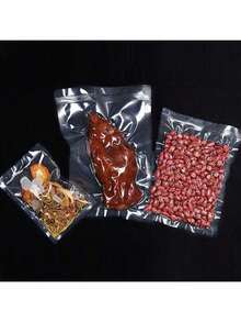 50个/100个食品真空封袋，冷冻密封保鲜袋，扁平透明三面密封食品真空袋，保鲜用品，适用于厨房、餐厅、派对、聚会、旅行 - 彩色 - 查看 2