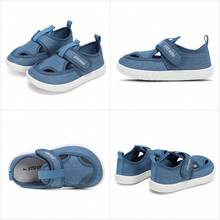 Sandalias de agua con puntera ancha para niños pequeños: Sandalias de playa de caída cero para niños y niñas, antideslizantes, de verano, para nadar descalzos en la piscina. - Azul vaquero - Ver 3