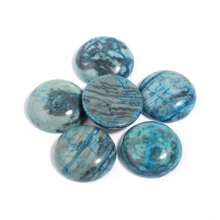 Set de 5 piezas / 10 piezas de cabujones de piedras preciosas redondas con patrón ondulado azul, de varios tamaños, con estilo vintage, aptos para hacer collares, anillos, pulseras, joyería y decoración DIY