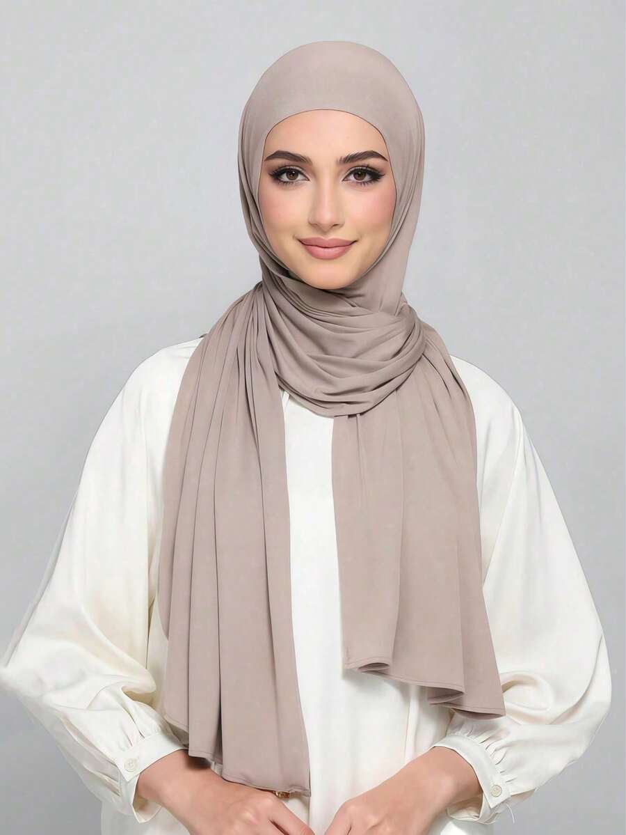 1 chiếc khăn trùm đầu bằng vải Jersey Modal dành cho nữ, khăn trùm đầu bằng vải thấm mồ hôi mềm mại, màu trơn, khăn choàng/khăn quàng cổ 180cm*70cm phù hợp cho cuộc sống hàng ngày, ngoài trời, cầu nguyện