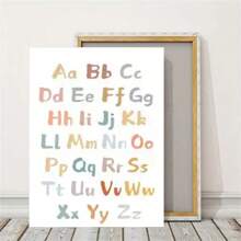 1 Stück/3 Stücke moderne bunte Buchstaben-Zahlen & Formen Wandkunst Dekor Poster, bunte Leinwanddrucke, Modeposter für Wohnzimmer, Schlafzimmer, Zuhause, Büro, Studentenbude, Wandhintergrundgestaltung, Bild optional mit Rahmen