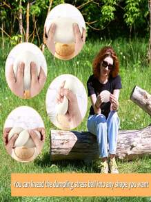 1/2pcs Dumpling Squishy Fidget Toy, Dumpling Stress Ball Steamed Stuffed Bun Squeezing Stress Relief Toy, Dough Balls Squishy Dumpling Fidget Sensory Decompression Toy White Squishy Bun Adult Gift