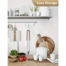 Pince de cuisine en acier inoxydable avec poignée pour barbecue, accessoire de barbecue premium en acier inoxydable pour la salade, la cuisson au gril et les accessoires de barbecue