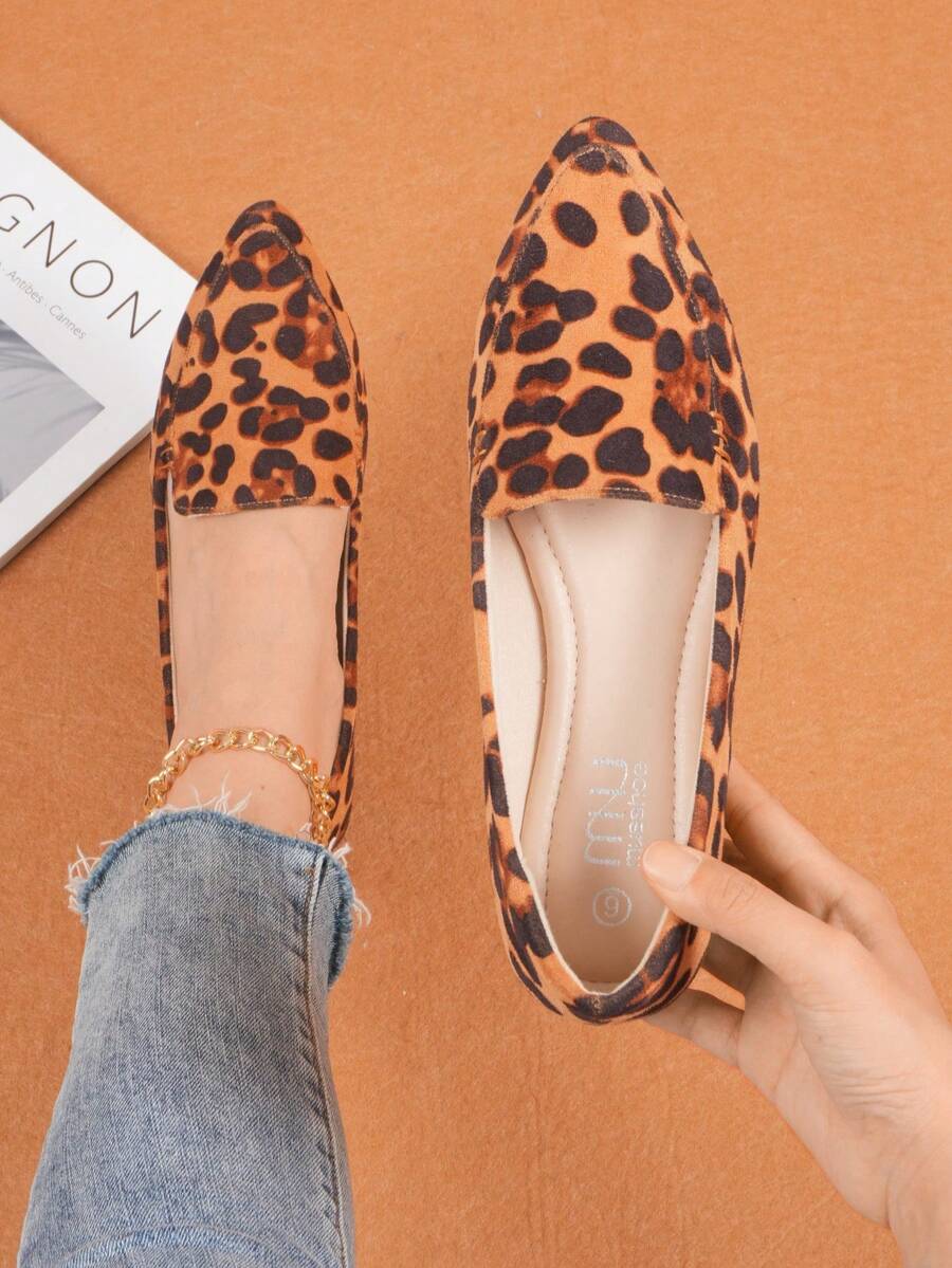 Comfortable Pointed Toe Memory Foam Women's Shoes,Women's Pointed Toe Loafers - Slip On Flats For Women, Comfortable Casual Shoes, Spring Summer Office Chic Footwear - 彩色 - 查看 1