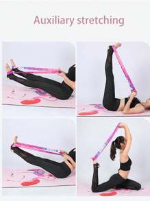 1PC Yoga Mat Back Strap, Exercise Mat Storage, Blue, Iridium, Dreamy Seven-Color Checkered, Retro Pink Flower, Double-Layer Chain, Multi-Color Binding Strap, Storage Strap, Binding Rope Yoga Stretching Strap, Portable Yoga Shoulder Strap, Fitness Exercise, Festival Gift