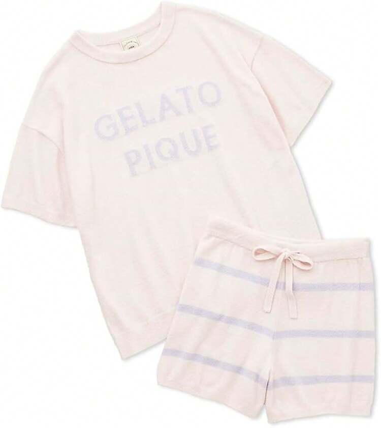 ジェラートピケ スムーズィーダイナソープルオーバー＆ショートパンツセット ジェラートピケ スムーズィーダイナソープルオーバー＆ショート
