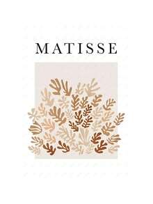 1 幅抽象画波西米亚风马蒂斯珊瑚线米色墙壁海报画廊艺术帆布画墙面印刷画客厅装饰家居装饰可选画框